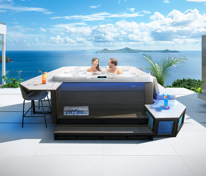 Calspas hot tub being used in a family setting - Camarillo